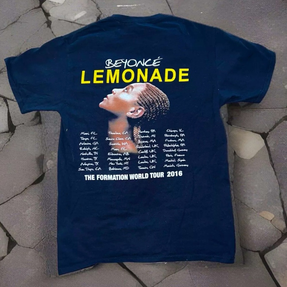 2016 BEYONCE FORMATION TOUR T SHIRT SMALL CONCERT BLACK DOUBLE SIDED LEMONADE